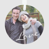 任意の記念日、2写真、青と白の《写真》ぼけ味 オーナメント (裏面)