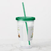 任意の誕生日かわいいチュガ水の色の動物電車 アクリルタンブラー (左)