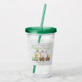 任意の誕生日かわいいチュガ水の色の動物電車 アクリルタンブラー (裏面)