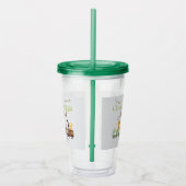 任意の誕生日かわいいチュガ水の色の動物電車 アクリルタンブラー (右)