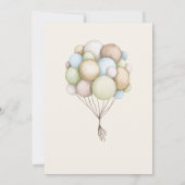 任意の誕生日かわいいチュガ水の色の動物電車 招待状 (裏面)