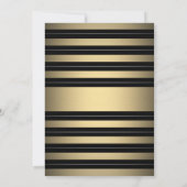 任意の誕生日エレガントブラック、ホワイト、および金ゴールドパーティー 招待状 (裏面)