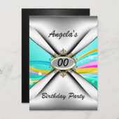 任意の誕生日パーティーへの招待60 招待状 (正面/裏面)