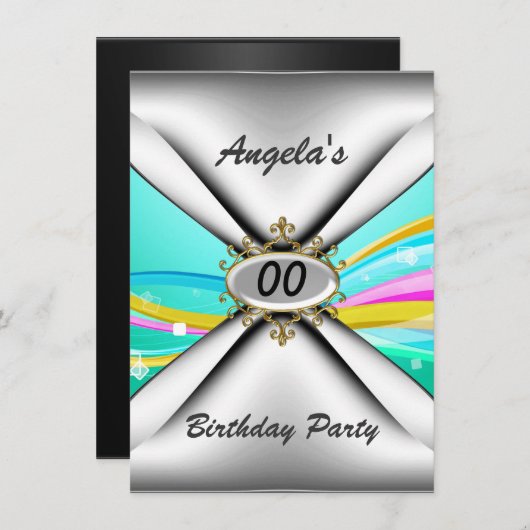 任意の誕生日パーティーへの招待60 招待状 (正面/裏面)