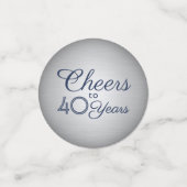 任意の誕生日応援ネイビーフェイクブルー&シルバーフォイル コンフェッティ (スモール正面)