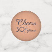 任意の誕生日応援ネイビーブルー&銅カラーテーブル コンフェッティ (スモール正面)