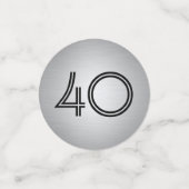 任意の誕生日応援ブラックシルバーフェイクフォイル3フォト コンフェッティ (スモール正面)