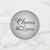 任意の誕生日応援ブラックフェイクとシルバー箔 コンフェッティ (スモール正面)