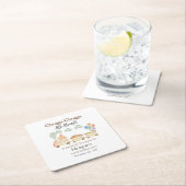 任意の誕生日水色ブラウントレインおもしろい表現 スクエアペーパーコースター (インサイチュ)