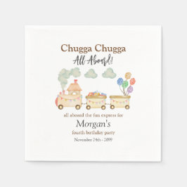 任意の誕生日水色ブラウントレインおもしろい表現 スタンダードカクテルナプキン