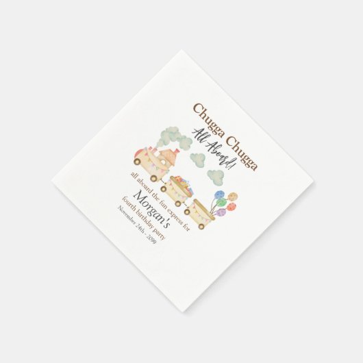 任意の誕生日水色ブラウントレインおもしろい表現 スタンダードカクテルナプキン (角)