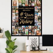 任意の誕生日51フォトコラージュ制作年 ポスター (ホームオフィス)