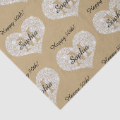任意の誕生日、ダイヤモンドハート、金ゴールドモノグラム、名前 薄葉紙 (詳細)