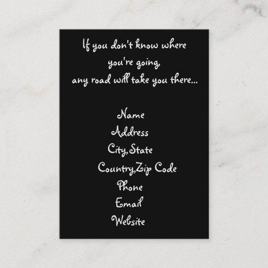 任意の道路の名刺 名刺 (正面)