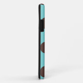 任意の電話ケース水玉模様ブルー&ブラウン Case-Mate iPhoneケース (裏面/右)