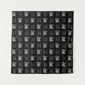 任意の2つのロゴまたは画像のリピートパターン タペストリー (正面(横))