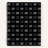 任意の2つのロゴまたは画像のリピートパターン ノートブック (正面)