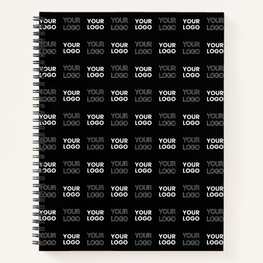 任意の2つのロゴまたは画像のリピートパターン ノートブック (正面)