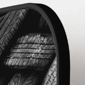 任意の3イニシャルレターモノグラムオールドタイヤ ピックルボールラケット (左詳細)