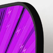 任意の3イニシャルレターモノグラムポップ・アートのアートパープルクラウド ピックルボールラケット (左詳細)