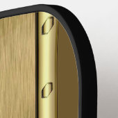 任意の3イニシャル文字モノグラムブラシ付き金属ブラウン ピックルボールラケット (左詳細)