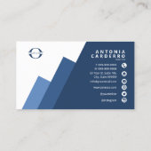 任意の3色ジオメトリック（青ID812） 名刺 (裏面)