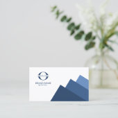 任意の3色ジオメトリック（青ID812） 名刺 (スタンド正面)