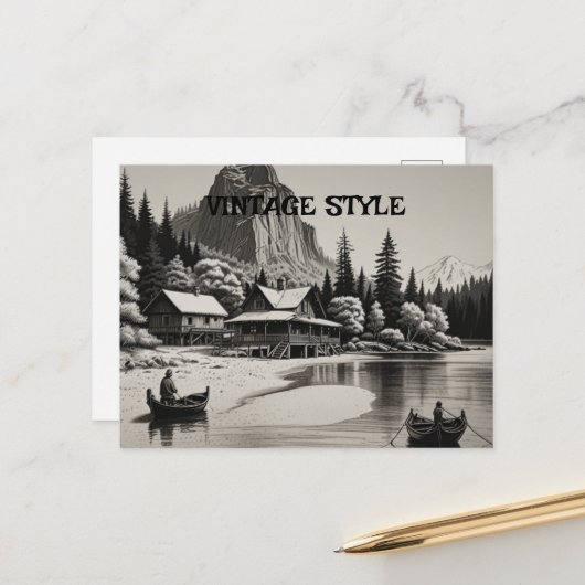 任意エレガントの大事な行事のグリーティングカード ポストカード (正面/裏面インサイチュ)