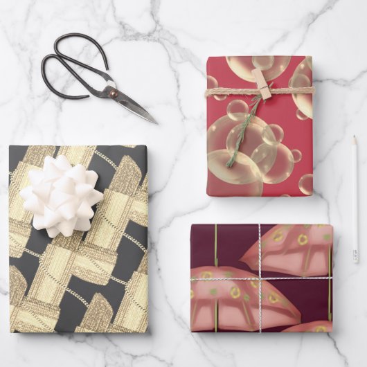 任意ガーリー大事な行事 ラッピングペーパーシート (正面)