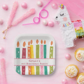 任意スタイリッシュの年齢水彩誕生日キャンドル ペーパープレート (パーティー)