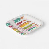 任意スタイリッシュの年齢水彩誕生日キャンドル ペーパープレート (傾斜あり)