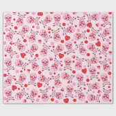 任意ハートの砂糖のスカル及び矢 ラッピングペーパー (フラット)