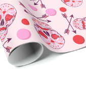 任意ハートの砂糖のスカル及び矢 ラッピングペーパー (ロールコーナー)