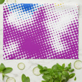 任意ハーフトーンの多彩な背景 キッチンタオル (折り畳み)