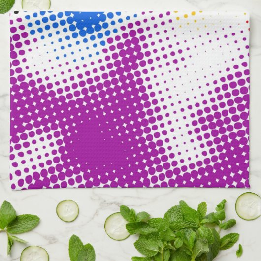 任意ハーフトーンの多彩な背景 キッチンタオル (折り畳み)