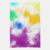任意ハーフトーンの多彩な背景 キッチンタオル (縦)