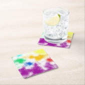 任意ハーフトーンの多彩な背景 スクエアペーパーコースター (インサイチュ)