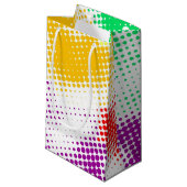 任意ハーフトーンの多彩な背景 スモールペーパーバッグ (正面アングル)