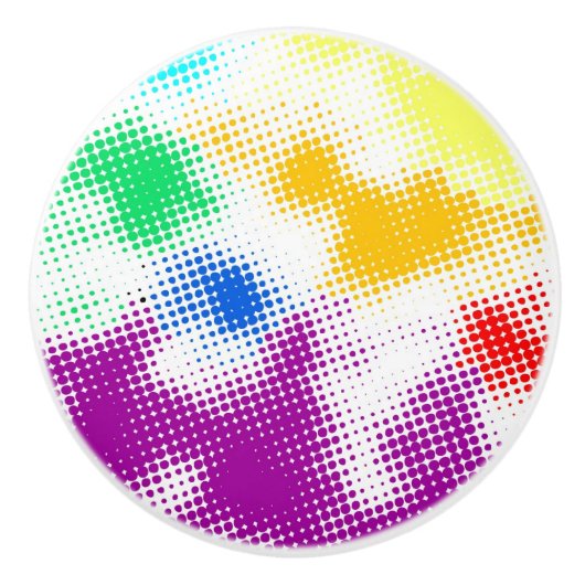 任意ハーフトーンの多彩な背景 セラミックノブ (正面)