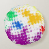 任意ハーフトーンの多彩な背景 ラウンドクッション (裏面)