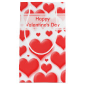 任意バレンタインの赤いハートの継ぎ目が無いコラージュ スモールペーパーバッグ (正面)