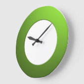 任意ミニマルの色（緑の枠に数字なし） ラージ壁時計 (傾斜)