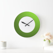 任意ミニマルの色（緑の枠に数字なし） ラージ壁時計 (ホーム)