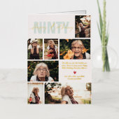 任意モダンの年齢誕生日 | 7フォトコラージカード 箔グリーティングカード (正面)
