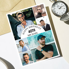 任意モダンの年齢6コラージュ |フォトカスタム誕生日 カード