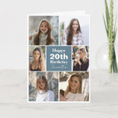任意モダンの年齢6コラージュ |フォトカスタム誕生日 カード (正面)