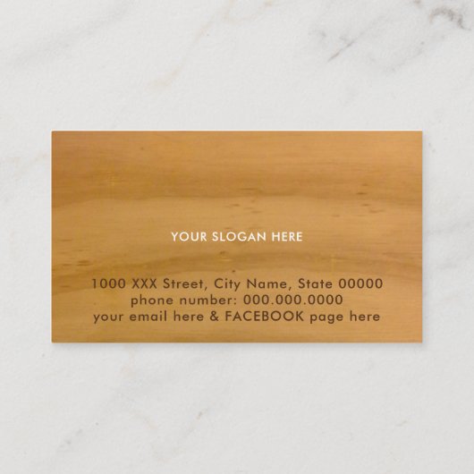 任意澄んのプロフェッショナルの木目のデザイン 名刺 (裏面)