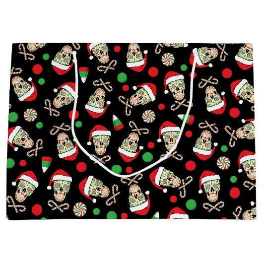 任意砂糖のスカルサンタ ラージペーパーバッグ (正面)