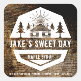 任意素朴の食品ラベルの客室デザインテンプレート スクエアシール