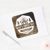 任意素朴の食品ラベルの客室デザインテンプレート スクエアシール (封筒)